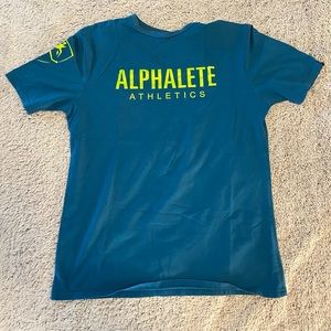 Alphalete blue and green performance t-shirt